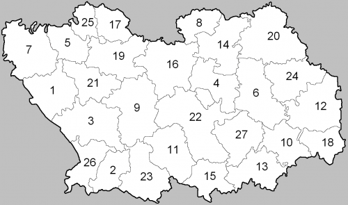 奔萨州行政区划地图