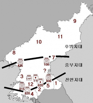 Map of Corps and Division in DPRK.png